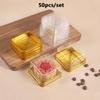 50pcs Clear Plastic Mini Cake Box Set  Baking and Kitchen Tools, Ldeal for Camping, Dining, Restaurants and Bakeries