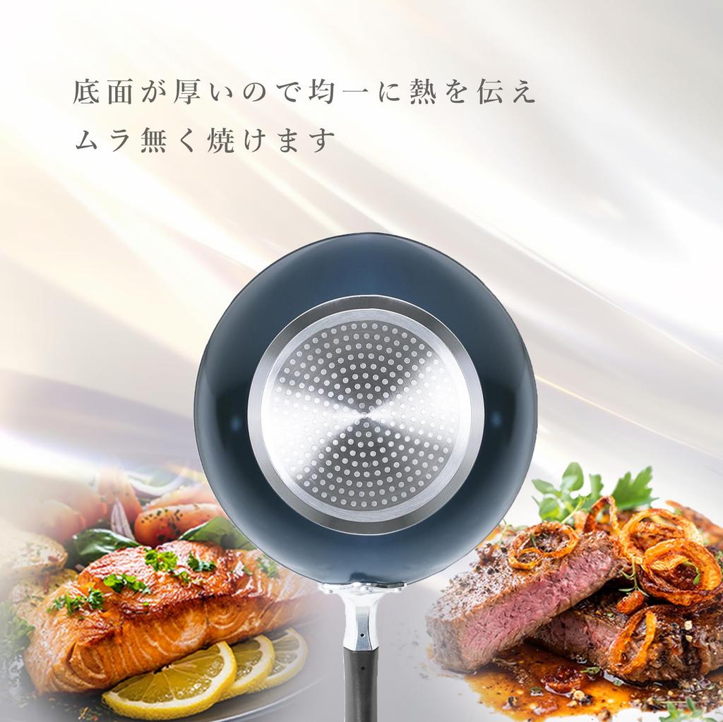 Pearl Metal Прочный из-за мрамора 28 IH Мраморный металлический шпатель с прессом для монет Темно-синий ободок, антипригарная обработка, см, совместимый, покрытие, OK, ободок,