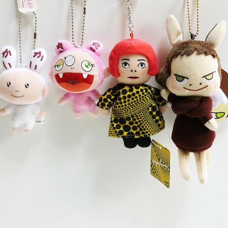 15Cm Yayoi Kusama Yayoi Kusama Humanoid Polka Dot Plush Toy Keychain Bag Pendant Toy Pendant For Children Gift