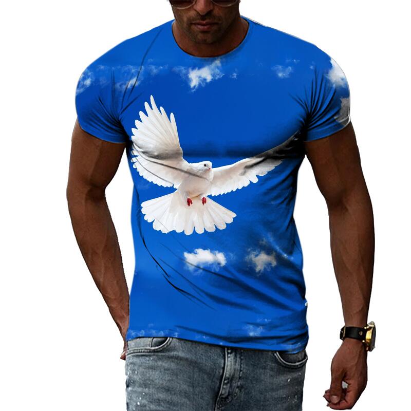New Summer Fashion Animal Birds Eagle Graphic Men and Women T-shirt 3D Print Hip Hop Tee Personality Round Neck Short Sleeve Top