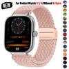 Магнитный плетеный нейлоновый ремешок-петля для Xiaomi Redmi Watch 4 5 6 Ремешок Регулируемый Спортивный Сменный Браслет Correa Mi Band 9 8 Pro
