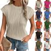 2024 New Summer Women's Fashion Elegance Leisure Commuting Slim Fit Round Neck Textured T-shirt Top Women's Wear