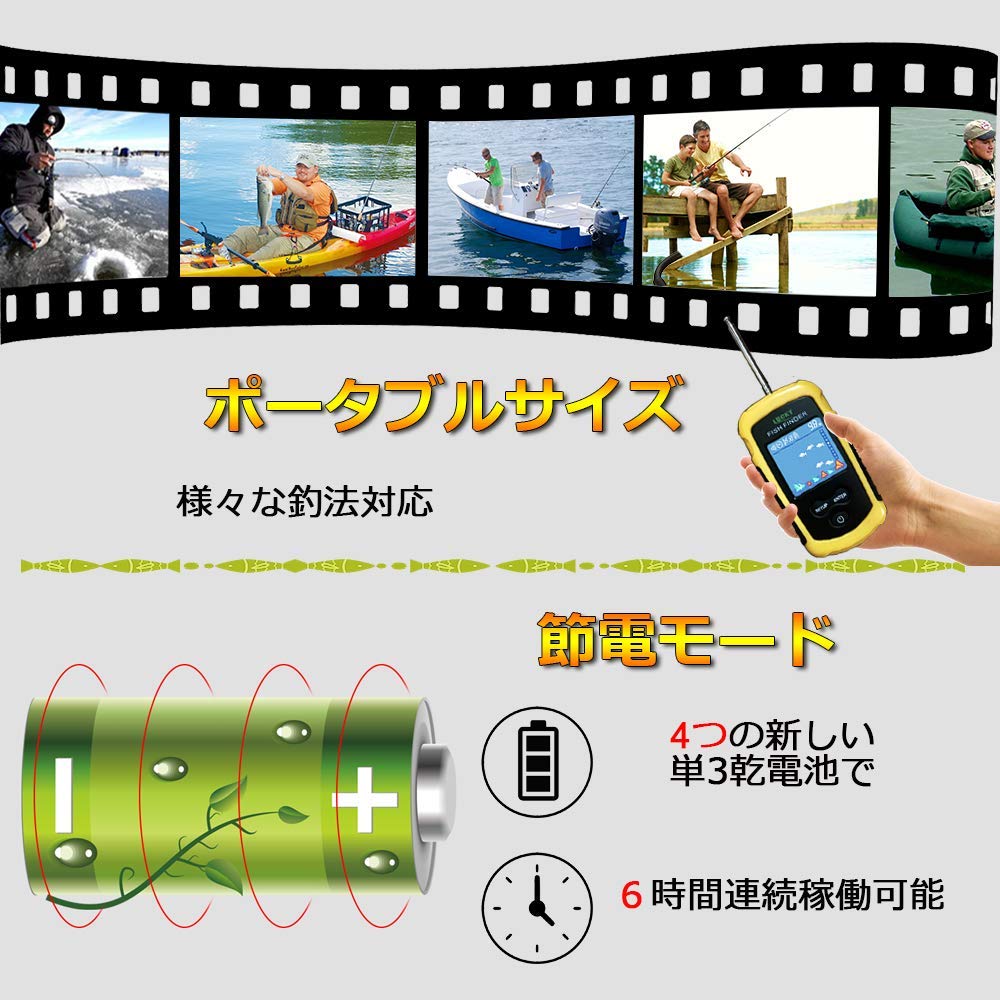 LUCKYLAKER Лодочный беспроводной эхолот Портативный морской эхолот Каяк Корюшка Ловля окуня Рыболокатор Рыболокатор Рыболокатор Рыболовство