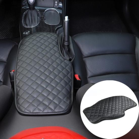 Black Leather Car Armrest Box Cover Pad Handrest Case For Corvette C6 2005-2013