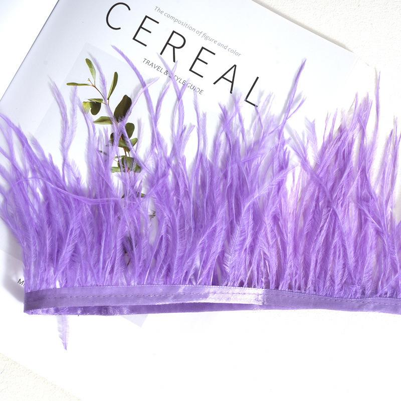 Decorative Feather Cloth Strip 10-15Cm Ostrich Hair Cloth Edge Dress Cuffs Latin Dance Skirt Diy Clothing Accessories