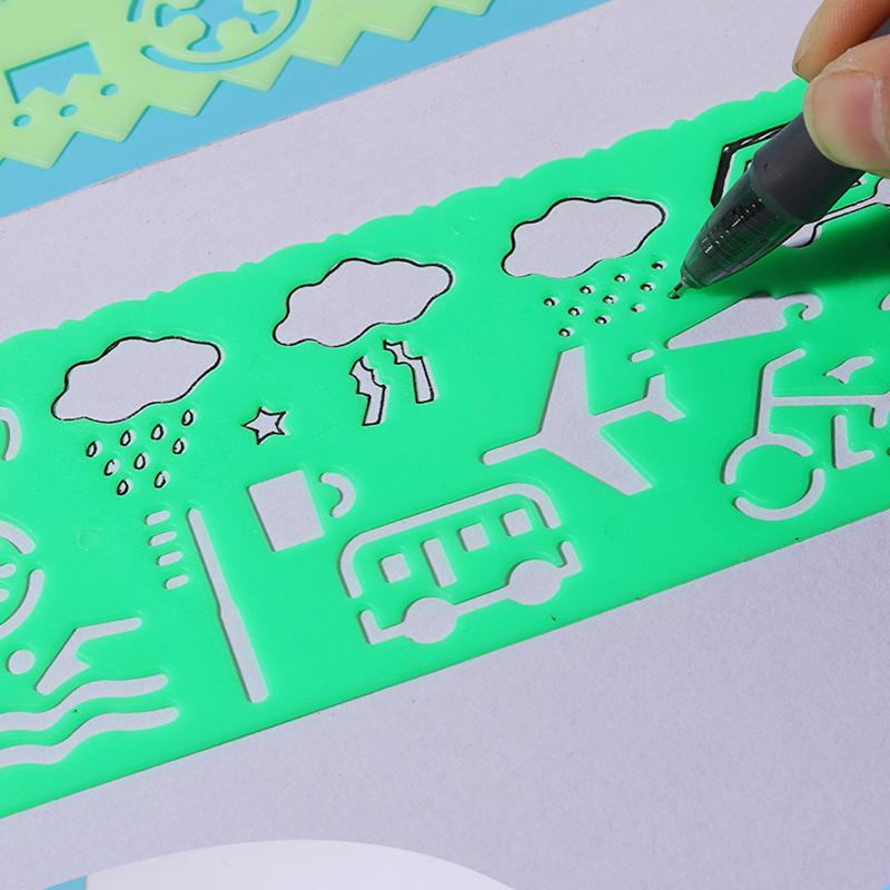 4 ШТ Линейка Рисование Живопись DIY Шаблон Доска Пластиковая Линейка Искусство Ремесло Игрушки Офис Культурные Образовательные Принадлежности TMZ