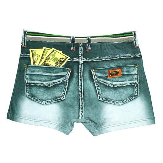 Мужские трусы боксеры с джинсовым принтом