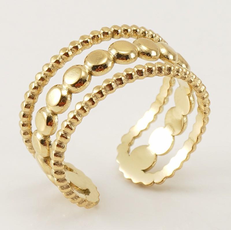 Titanium steel hollow ring niche light luxury fashion design Titanium steel ring opening adjustable female