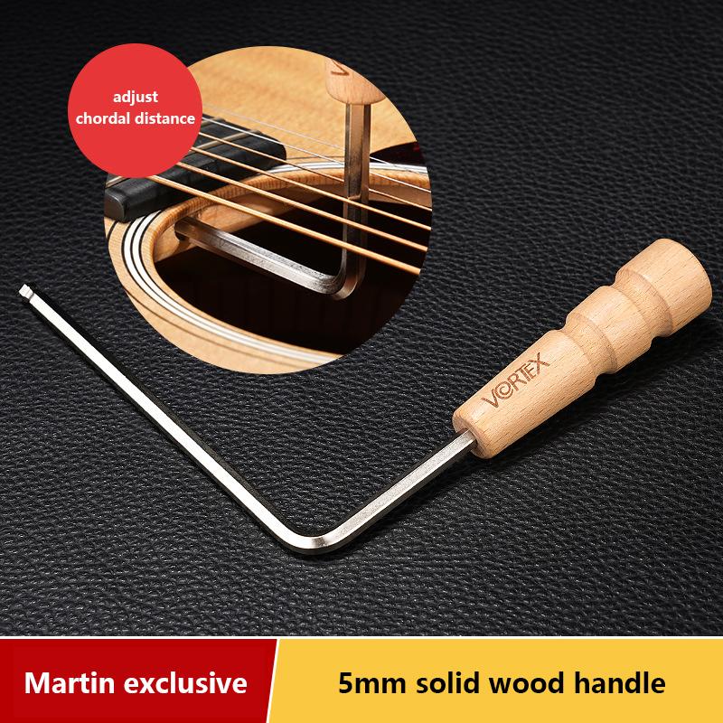 Набор шестигранных ключей для гитары 4 мм/5 мм - удлиненный ключ с деревянной ручкой для обслуживания грифа, инструмент с удобным захватом для легкой регулировки анкерного стержня.