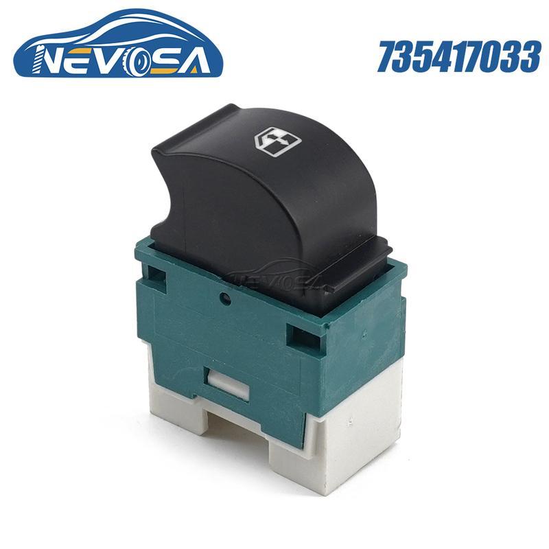 NEVOSA 735417033 For Fiat Idea Doblo 2001 2015 Lancia M Power Window Switch Single Button 5Pin 27806955 Green Base 735417034A