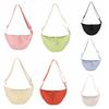 Solid Color Single Shoulder Bags Handbag Half-moon Bag Simple Hobo Crossbody Bag  Unisex