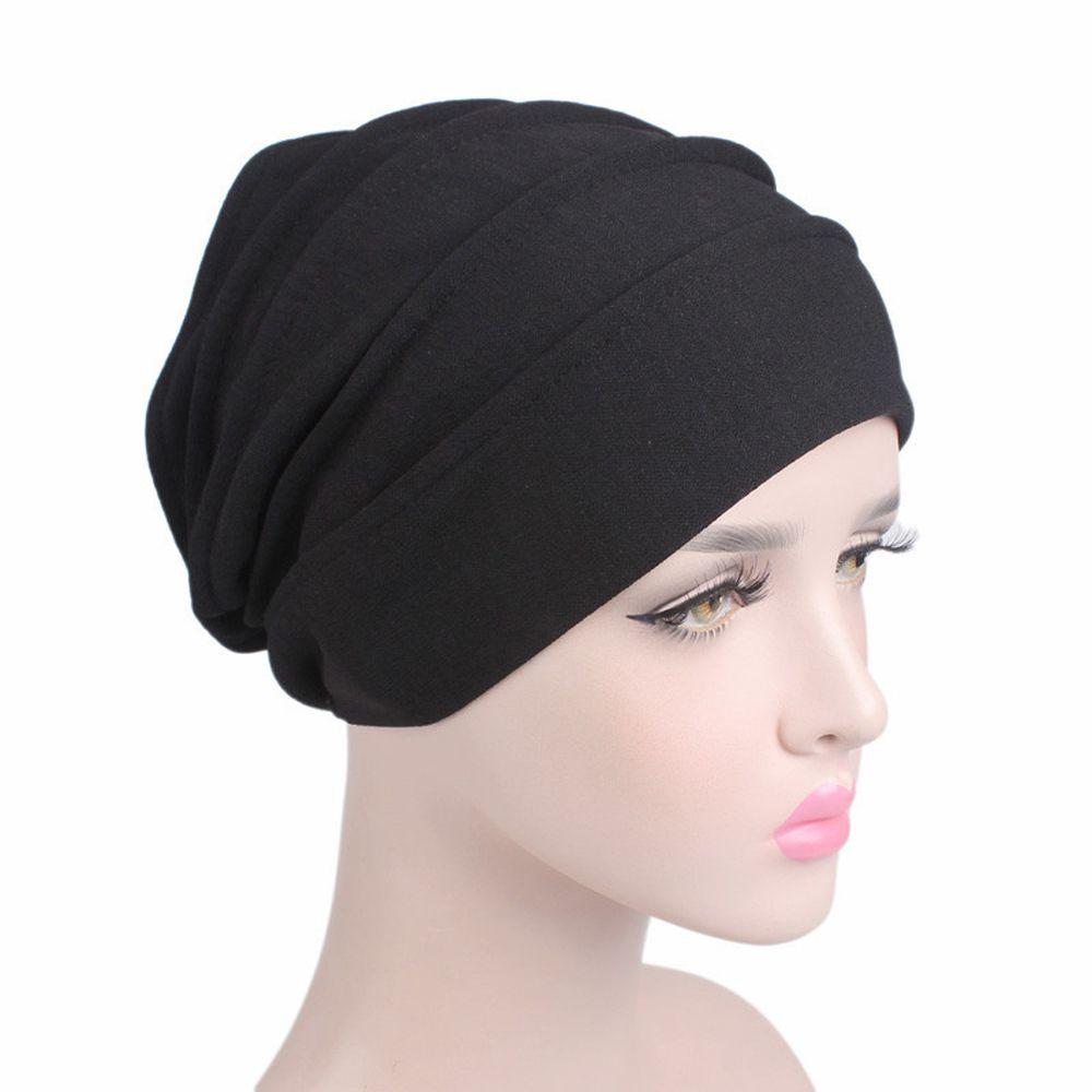 Caps Cotton Headscarf Solid Color Chemotherapy Cap Muslim Hijabs Women Head Wrap Turban Beanie Cap