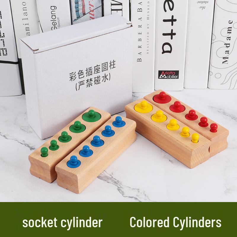Монтессори деревянные цилиндрические гнезда развивающие игрушки для раннего детства и детского сада