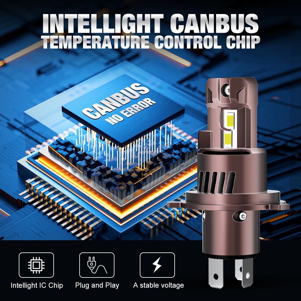 2 шт. Canbus H4 Светодиодные лампы головного света Высокий низкий луч 30000 лм Автомобильные мотоциклетные фары 24 шт. 3570 CSP Turbo светодиодные диодные лампы Авто мото фары 6500K Белый