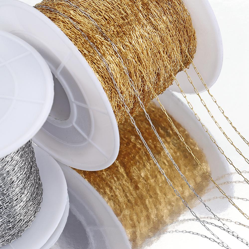 10 м позолоченная вакуумная нержавеющая стальная цепь - 0,8 мм ультратонкое квадратное ожерелье для самодельных ювелирных изделий