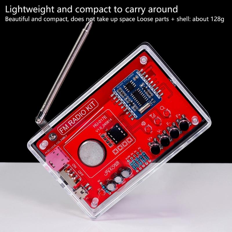 RDA5807 Стандартный DIY FM-радиоконструктор 87-108 МГц Акриловый корпус Опциональная практика пайки для обучения и преподавания