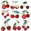 Beaut & Berry милые эмалированные стразы вишневые броши для женщин новый стиль заколки с растениями офисные вечерние повседневные аксессуары подарки