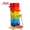 Детская игра на распознавание цветов, деревянная игра в Дженгу со складыванием мрамора