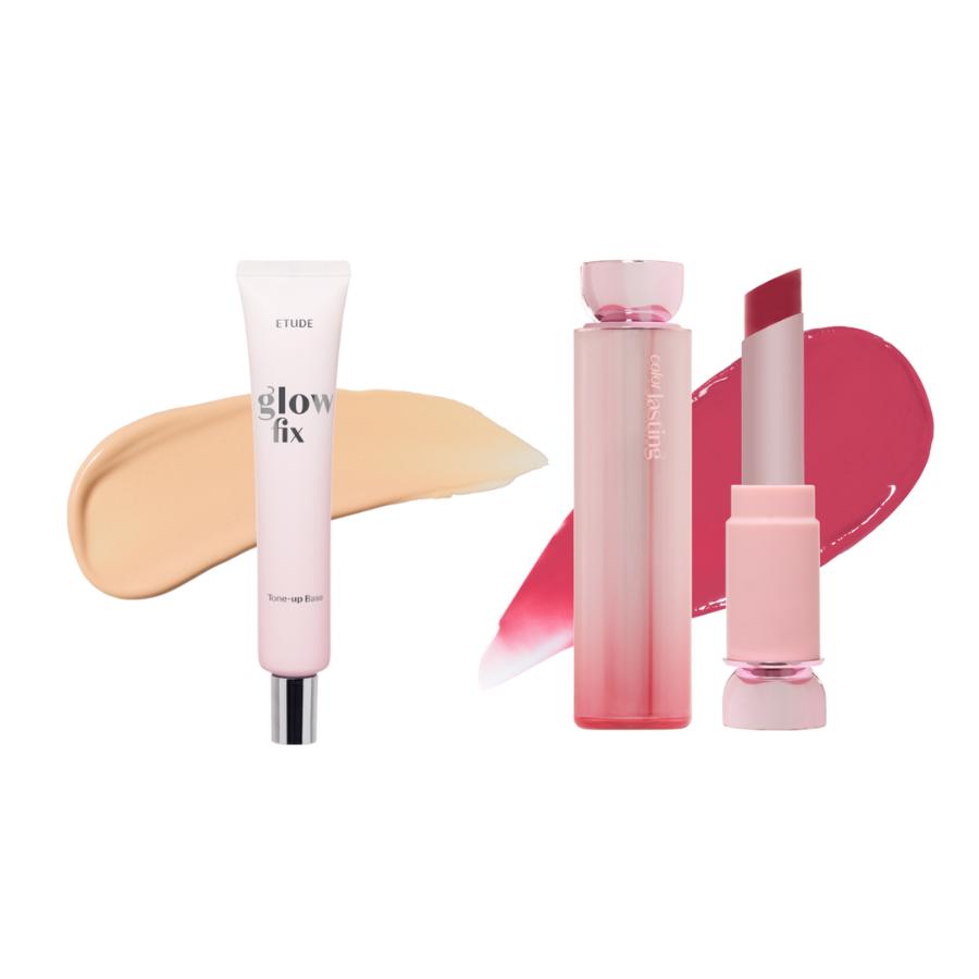 Etude Glow Fix Тональная база с эффектом сияния SPF 50+/PA++++ 30 мл + Стойкий глоу-стик для цвета 3,2 г