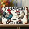 Деревенский шарм Металлическая табличка «Деревенский петух» Расписанное вручную фермерское настенное искусство для декора кухни, амбара