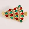 Zinc Zinc Alloy Rhinestone Brooch Full Rhinestones Christmas Crystal Pins Christmas Tree Brooch  Unisex