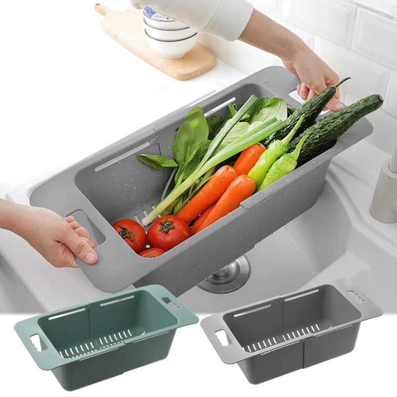 Фруктовое сито, выдвижная чаша для мытья, корзина для слива продуктов, крутые кухонные гаджеты, переносное сито над раковиной для домашнего общежития