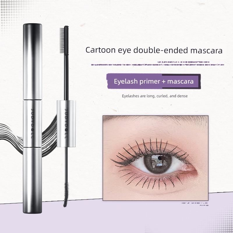 Juduo Orange Duo Thickening and Curling Double-Ended Mascara Waterproof Eyelash Primer with Steel Tube for Shaping, Thickening, and Smudge-Proof