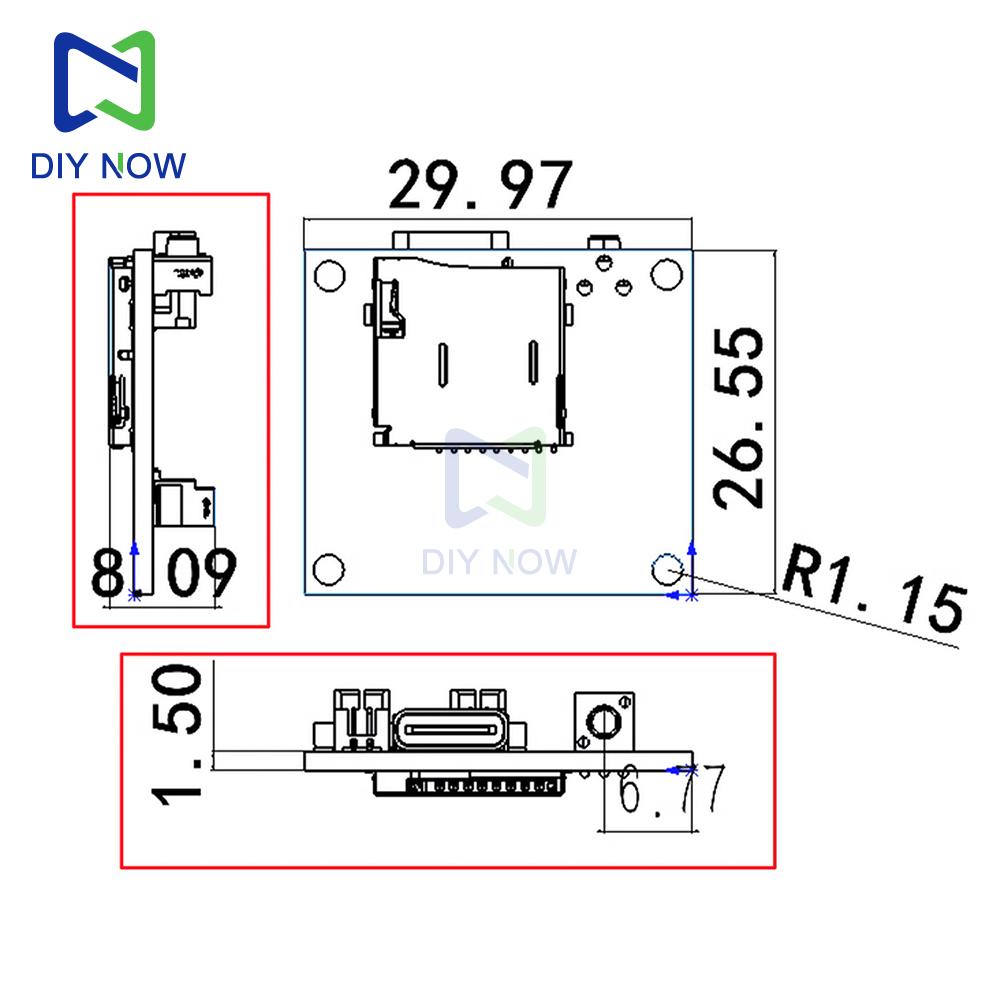 Модуль платы усилителя Bluetooth DC 5V 3W, регулируемая громкость, поддержка воспроизведения с карты TF и карты памяти, зарядка/звуковая карта Type-C