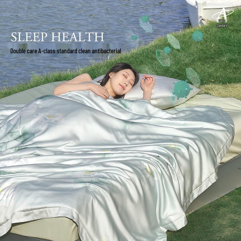 Mercury Home Textiles Washable Mulberry Silk Summer Quilt with Lyocell Cover