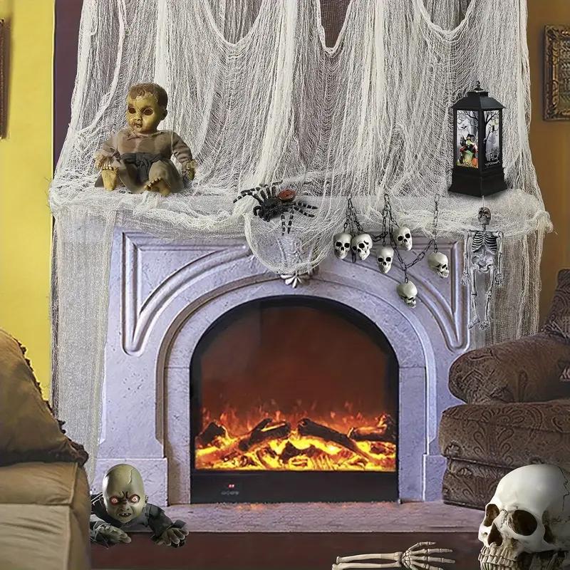 Хэллоуин Марлевая ткань Черная Крупная Марлевая ткань Дом с привидениями Сделай сам Декоративная марля Реквизит для сцены вечеринки ужасов Хэллоуинская декорация