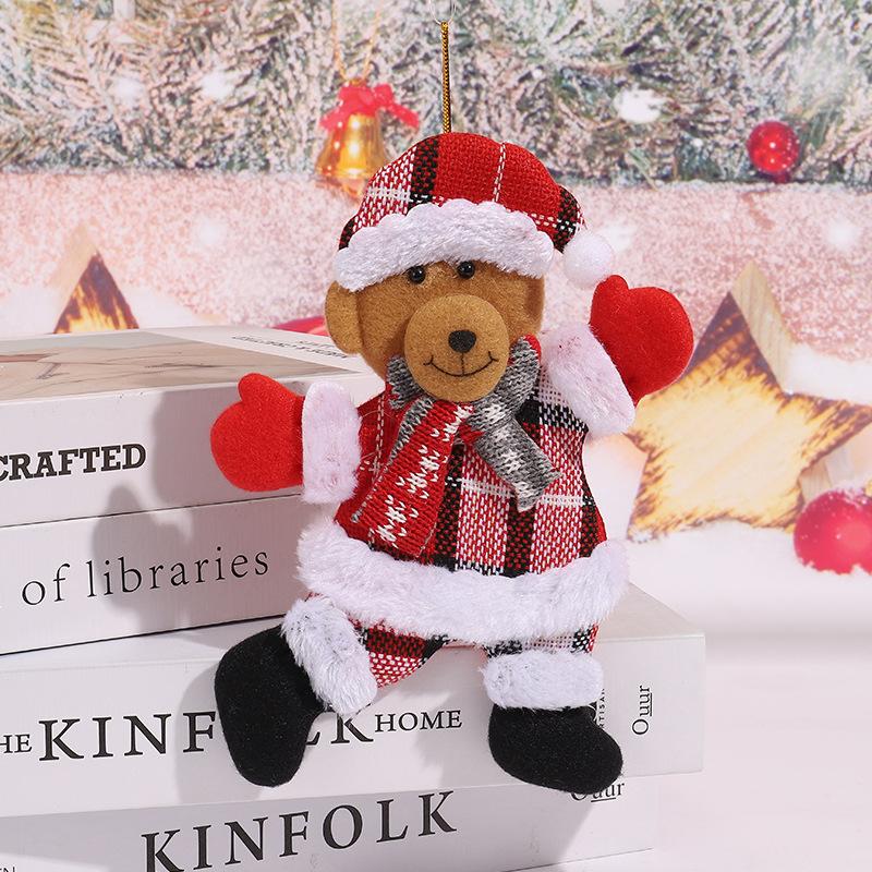 Рождественский декоративный кулон, Рождественская маленькая кукла, танцующий старик, снеговик, олень, медведь, тканевая кукла, маленький кулон, подарок