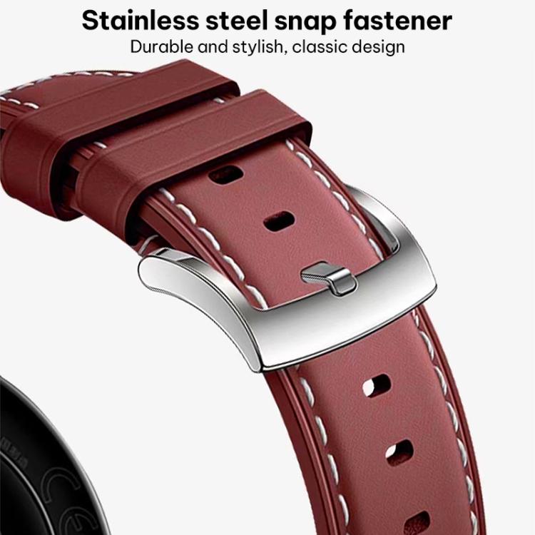 Composite‑Cowhide‑Texture Vegan‑Leather Replacement Watch‑Band Strap For Huawei Watch GT 6 41mm