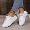 Leisure Sneakers Woman Flats Lace Up Low Heels Round Toe Shoes for Women Solid Flat Platform Vulcanize Shoes Plus Size