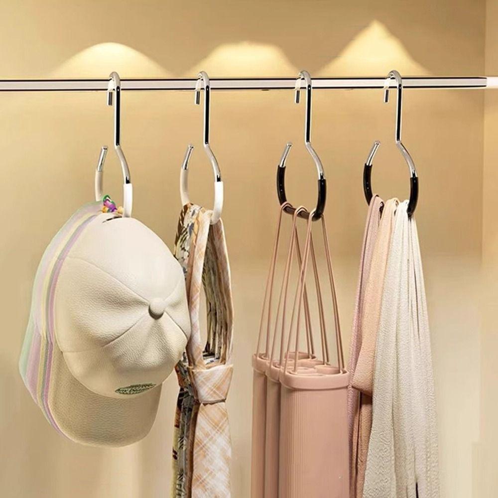 5Pcs Carbon Steel Closet Hat Hanger Space Saving Camisole Clothes Hooks Hat Storage Hook  Dormitory