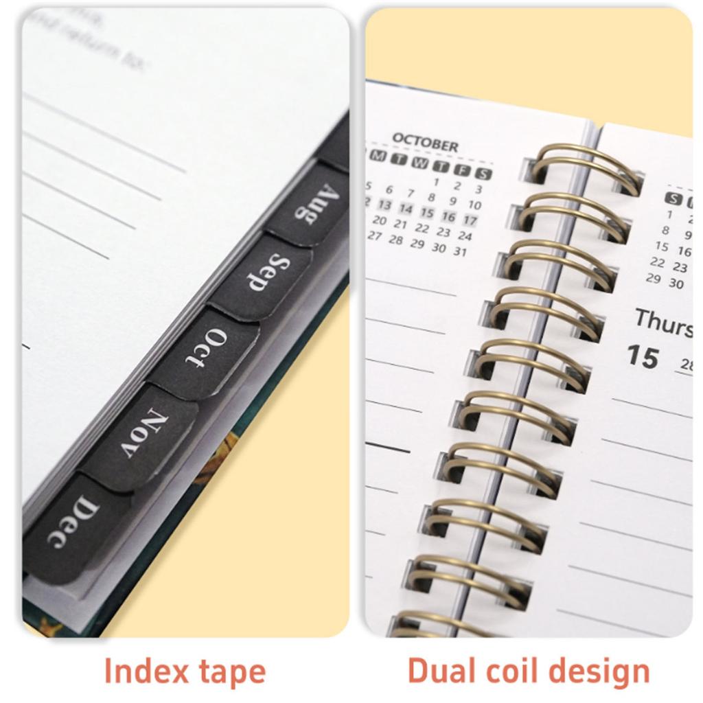 Планировщик расписания на 2026-2027 гг., английский, размер A5, 70 страниц / 140 страниц, ежедневник / календарь / блокнот