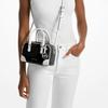 Michael Kors MK Thompson Металлическое украшение Кожа и синтетическая кожа Наплечная сумка-кроссбоди Сумка-тоут Женские сумки Черный Белый 35S5S7OC0T-BLACK