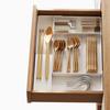 Kitchen Drawer Cutlery Adjustable Storage Tray with White Extendable X X Case, Dividers, 27-52cm, Removable, (3-Sided W27-52 D27-39 H5)