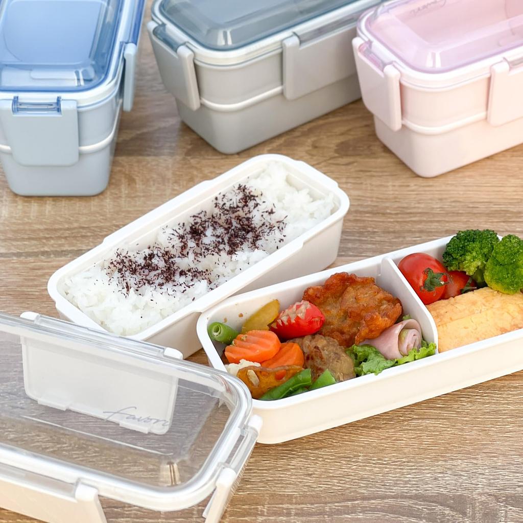 OSK DISH UP LUNCH Lunch Pink Dishwasher and Microwave Safe with Dividers Two-Tier Box, [PCW-600S]