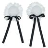 Women Buns Dancer Hair Clip Round Bun Hairstyle Laciness Ribbon Girl Headwear