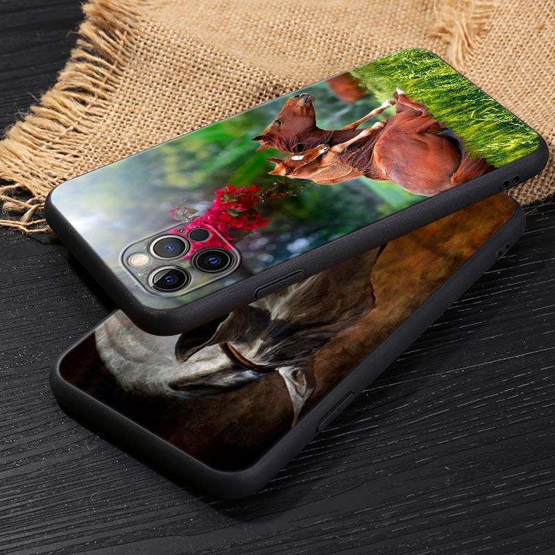 Скачущая Лошадь Животное Чехол Для iphone 14 Чехол Для iPhone 15 11 12 13 Mini 14 Pro Max XS X 7 8 Plus 15 Чехлы Мягкий Чехол Лошади