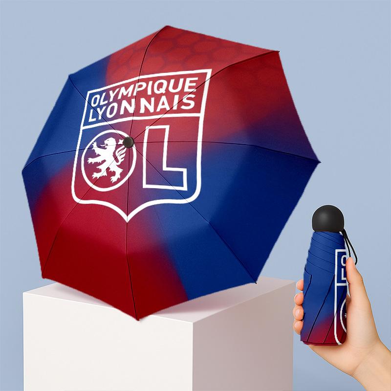 Мини 5-складной карманный зонт Lyon FC Компактный легкий Защита от УФ-лучей дождя и солнца Зонт Портативный дорожный зонт