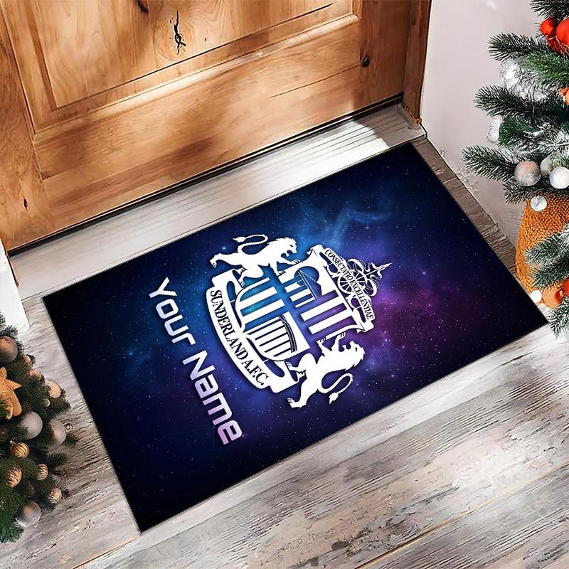 Sunderland FC Printed Crystal Velvet Rug Non‑Slip Crystal Velvet Carpet For Sofa Bedroom Indoor Home Decoration