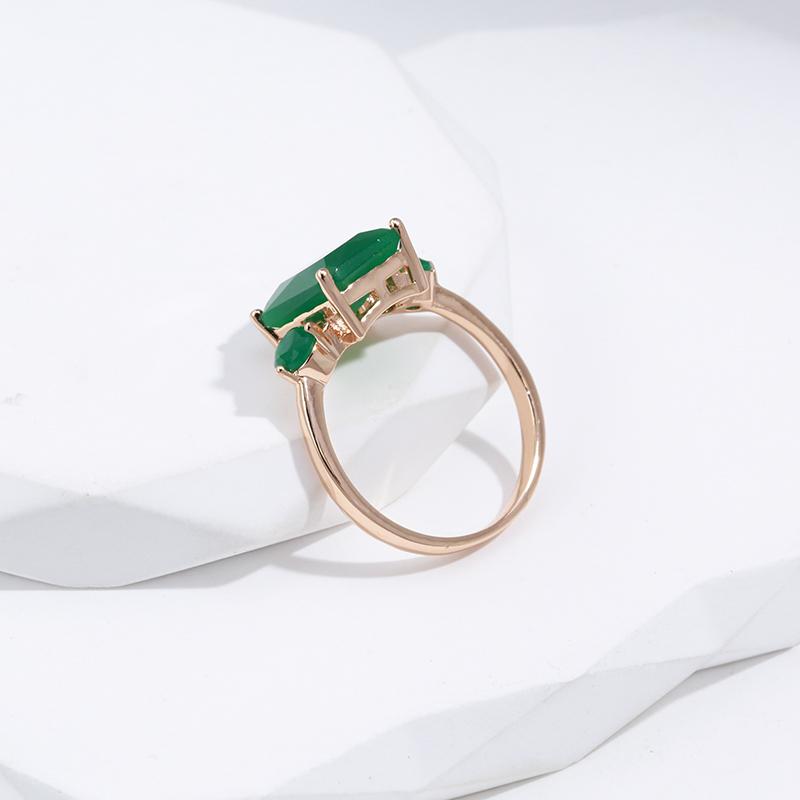 Винтажные женские кольца Kinel с квадратным темно-зеленым кубическим цирконом