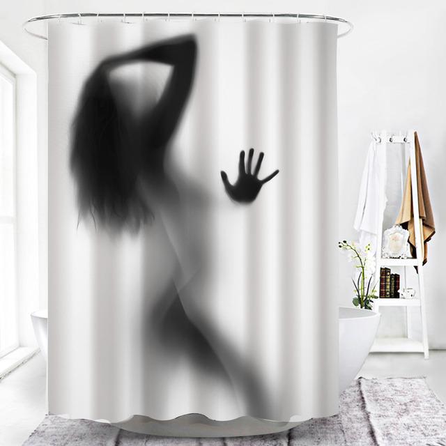 Sexy Women Bikini Waterproof Shower Curtain Man Woman Kissing High Quality Polyester Original Bathroom Curtains Rideau De Bain