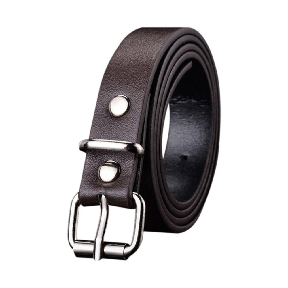 Design Retro Casual Thin Waist Strap Trouser Dress Belts Pin Buckle Waistband Children Leather Belt