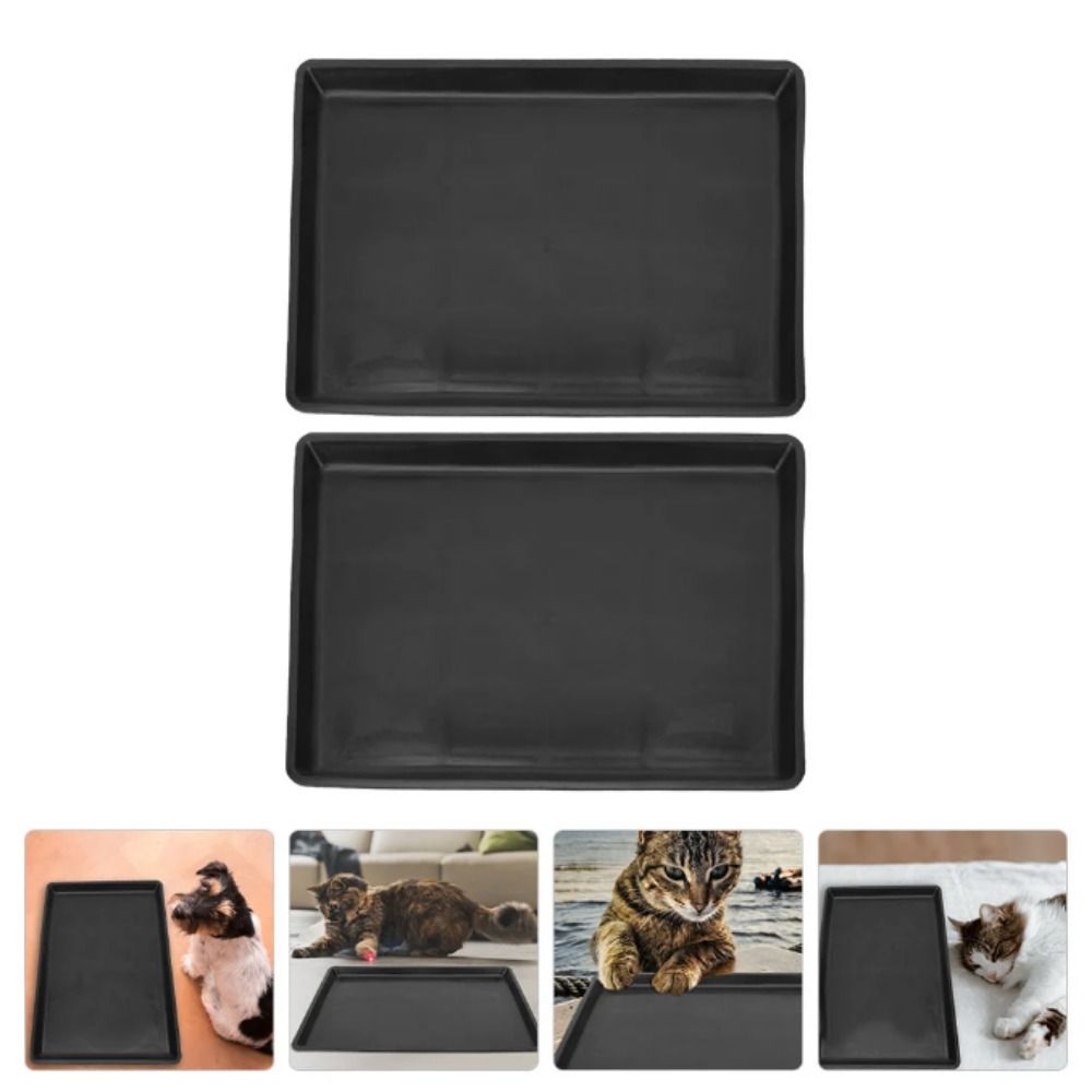 Black Rabbit Cage Manure Tray Dog Crate Replacement Pan  For Rabbits/Cats/Dogs/Hamster