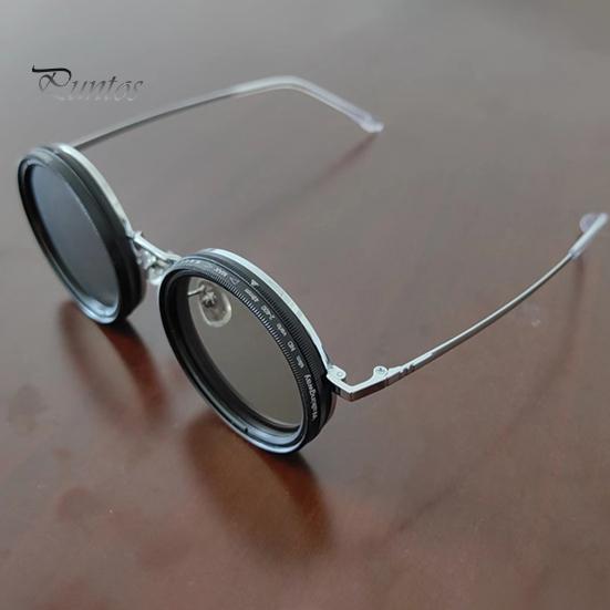 Круглые поляризованные очки 1-9 передач регулируемые солнцезащитные очки с линзами ND-фильтра ретро очки ручной работы для мужчин и женщин