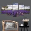 Фиолетовый лавандовый пейзаж Прованса, 5 шт., настенное искусство, холст, постеры, картины для гостиной, спальни, домашний декор, фотографии, украшение
