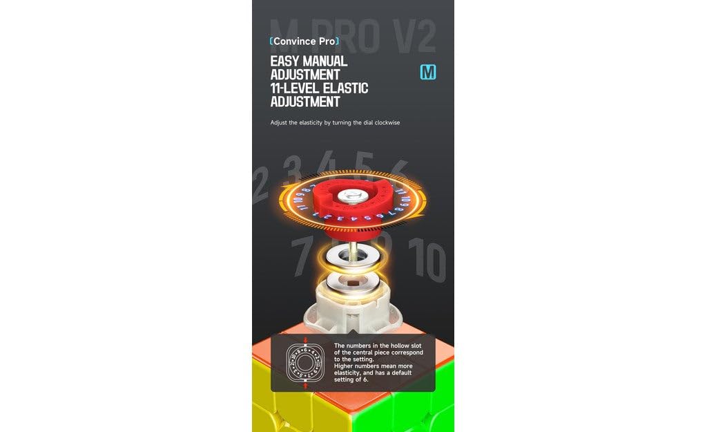 QY M Pro V2 [В комплекте чехолАутентичный] Магнитный кубик 3x3, Без наклеек, Соревновательная 3D-головоломка (Флагман)