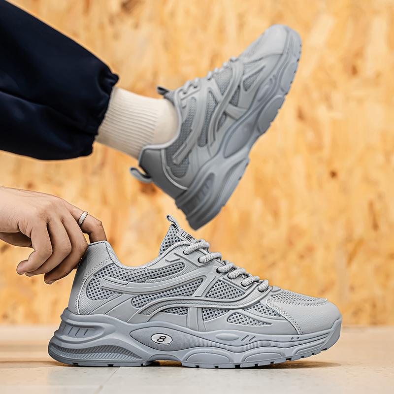 New Fashion Men 's Four Seasons Comfortable Thick Sole Shoes Students BoysTrending Soft Sole Breathable Casual Running Sneakers